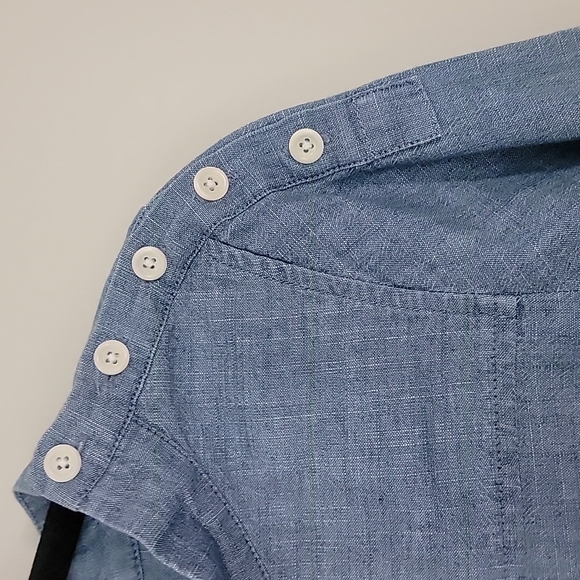 J Crew Charmbray Funnel Neck Long Sleeve Shirt - Picture 5 of 14